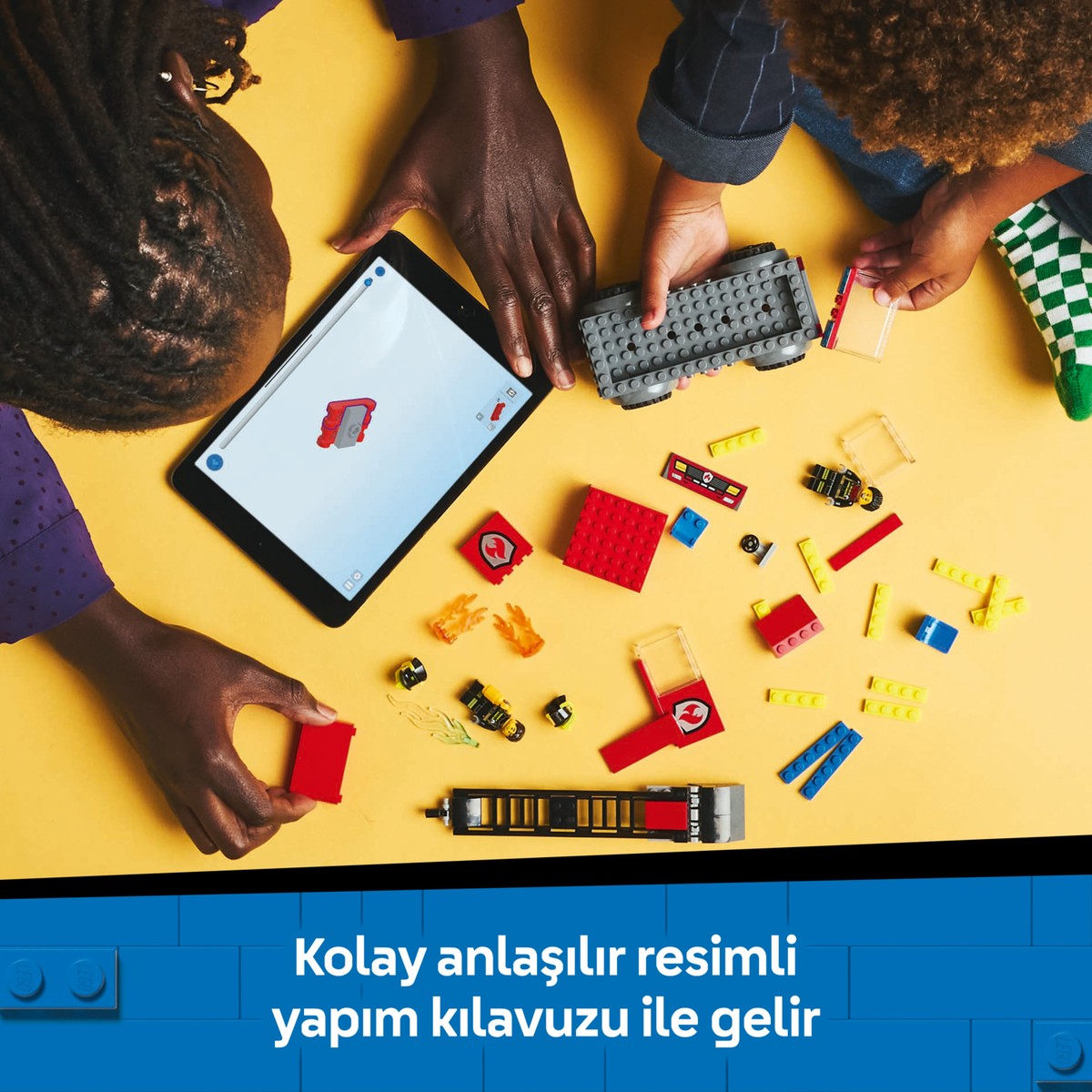 LEGO® City Merdivenli İtfaiye Kamyonu 60463 - 4 Yaş & Üzeri Çocuklar için Yaratıcı Oyuncak Yapım Seti (82 Parça)