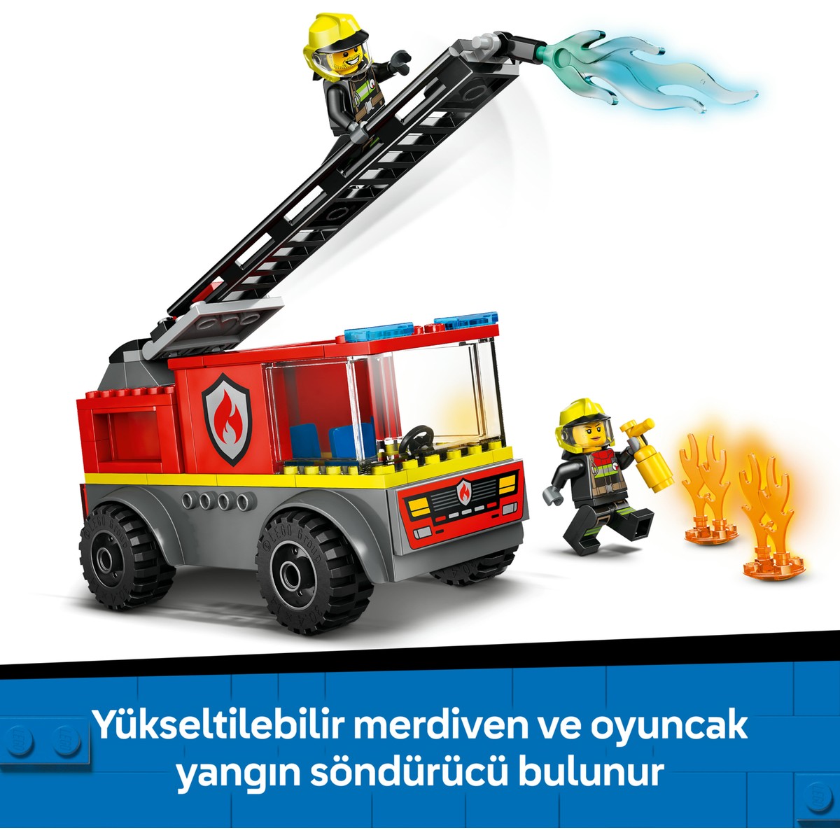 LEGO® City Merdivenli İtfaiye Kamyonu 60463 - 4 Yaş & Üzeri Çocuklar için Yaratıcı Oyuncak Yapım Seti (82 Parça)