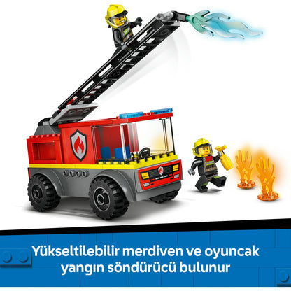 LEGO® City Merdivenli İtfaiye Kamyonu 60463 - 4 Yaş & Üzeri Çocuklar için Yaratıcı Oyuncak Yapım Seti (82 Parça)
