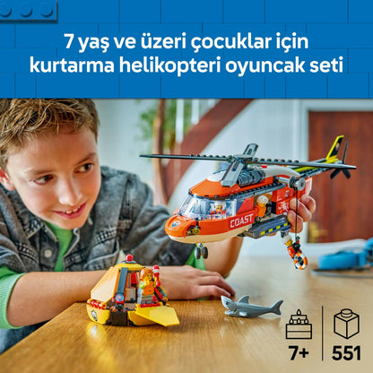 LEGO® City Sahil Güvenlik Helikopteri 60503 – 7 Yaş ve Üzeri Çocuklar için Yaratıcı Oyuncak Yapım Seti (551 Parça)