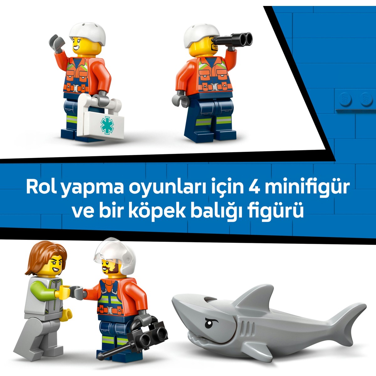 LEGO® City Sahil Güvenlik Helikopteri 60503 – 7 Yaş ve Üzeri Çocuklar için Yaratıcı Oyuncak Yapım Seti (551 Parça)