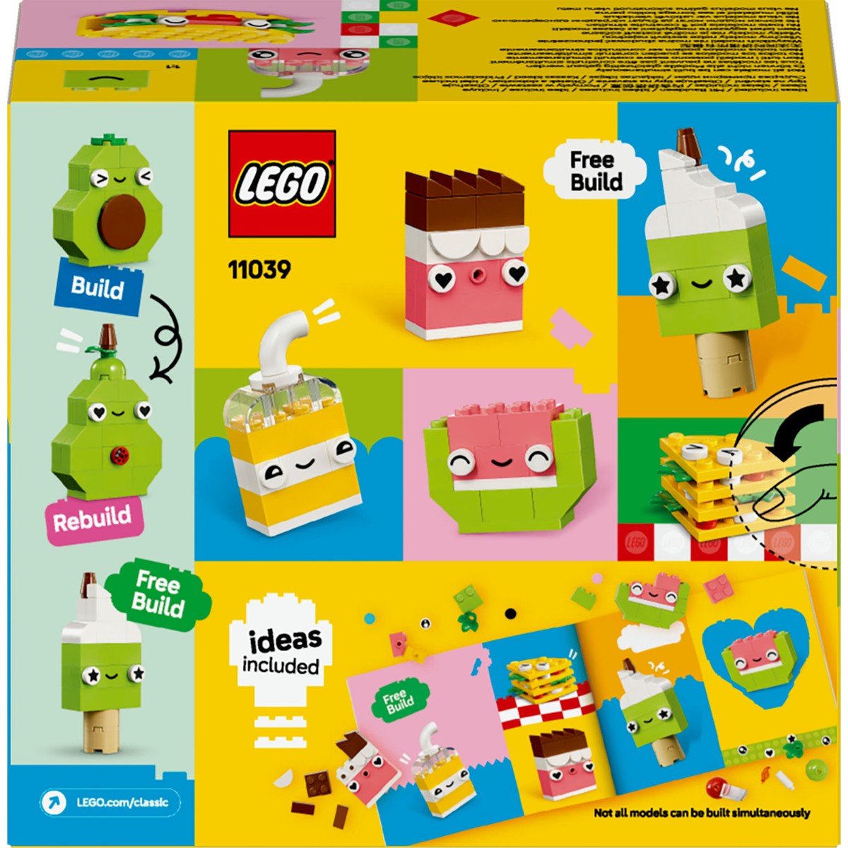 LEGO® Classic Yaratıcı Yiyecek Arkadaşlar 11039 - 4 Yaş & Üzeri Çocuklar için Yaratıcı Oyuncak Yapım Seti (150 Parça)