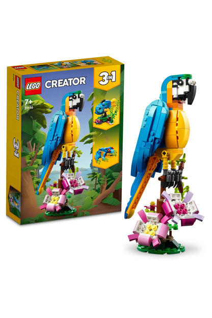 LEGO® Creator 3'ü 1 Arada EgzotikPapağan 31136 - 7+ Çocuklar için Yaratıcı Oyuncak Yapım Seti (253P)