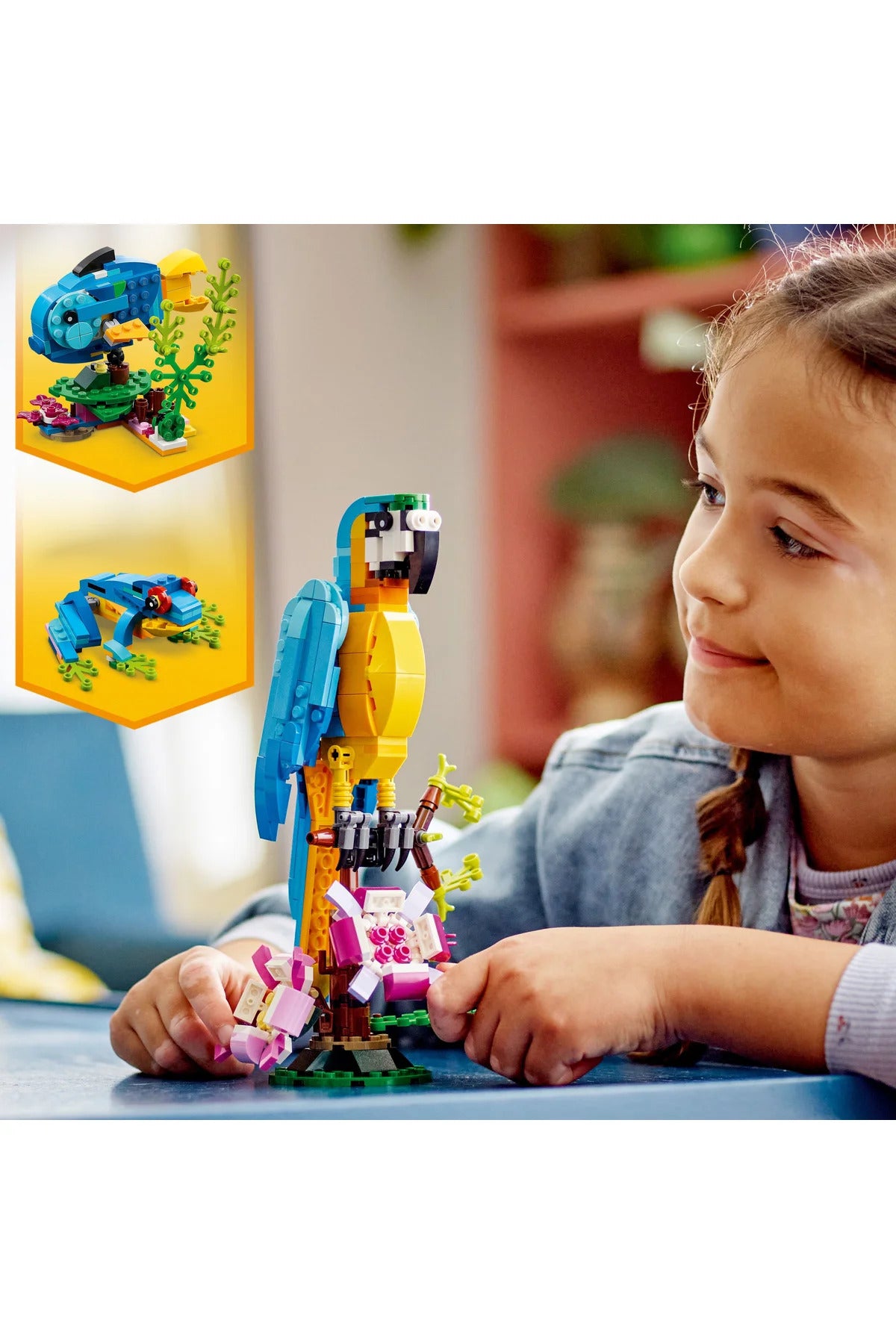 LEGO® Creator 3'ü 1 Arada EgzotikPapağan 31136 - 7+ Çocuklar için Yaratıcı Oyuncak Yapım Seti (253P)