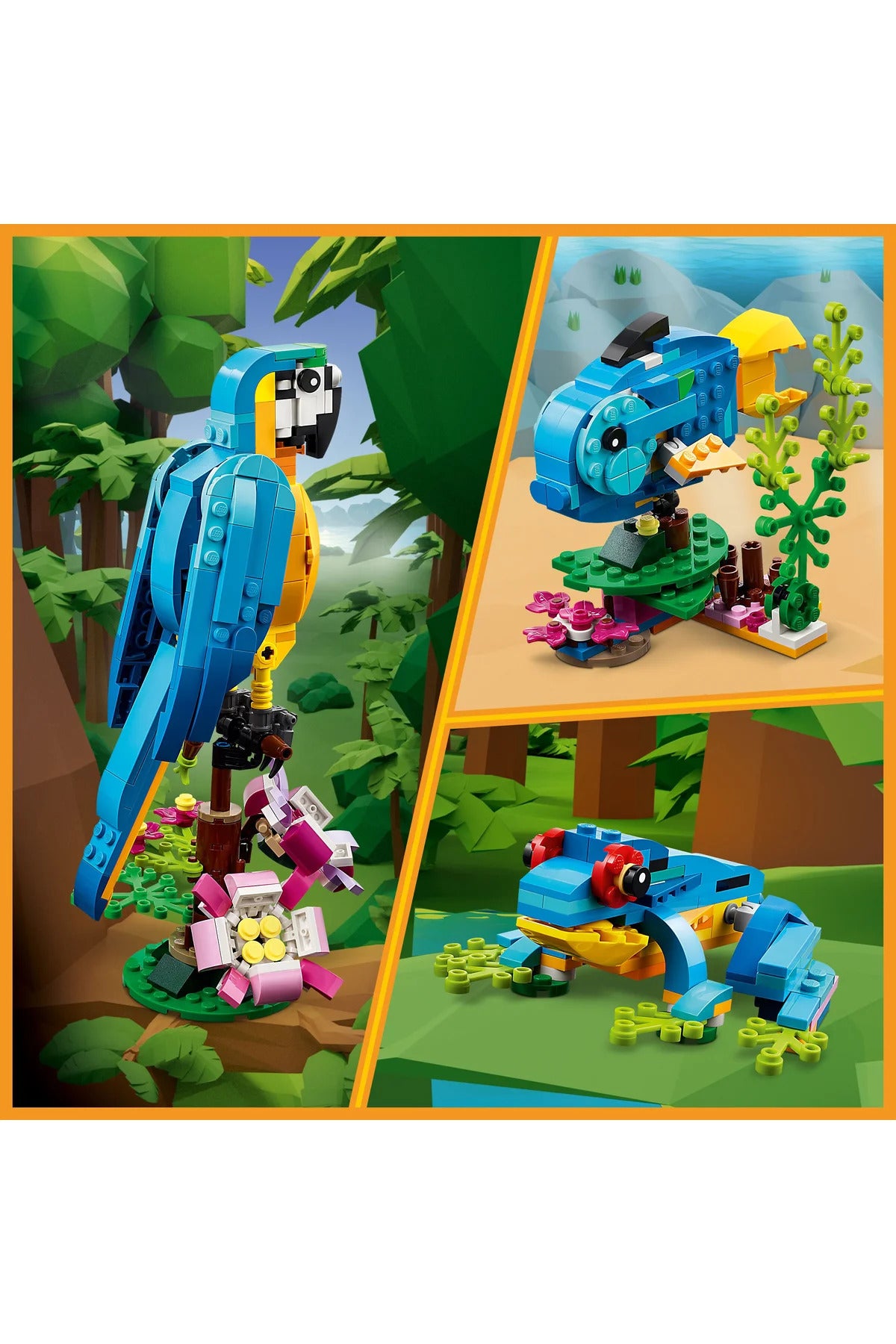 LEGO® Creator 3'ü 1 Arada EgzotikPapağan 31136 - 7+ Çocuklar için Yaratıcı Oyuncak Yapım Seti (253P)