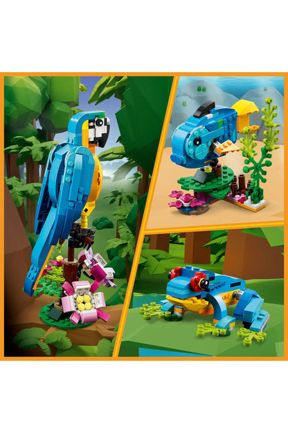 LEGO® Creator 3'ü 1 Arada EgzotikPapağan 31136 - 7+ Çocuklar için Yaratıcı Oyuncak Yapım Seti (253P)