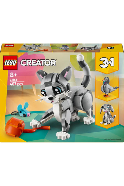 LEGO® Creator 3’ü 1 Arada Oyunbaz Kedi 31163 - 8+ Çocuklar için Yaratıcı Oyuncak Yapım Seti (407P)