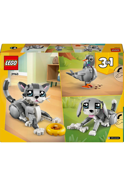 LEGO® Creator 3’ü 1 Arada Oyunbaz Kedi 31163 - 8+ Çocuklar için Yaratıcı Oyuncak Yapım Seti (407P)