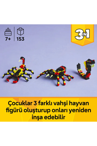 LEGO® Creator 3’ü 1 Arada Vahşi Hayvanlar: Şaşırtıcı Örümcek 31159 - 7+ Oyuncak Yapım Seti (153P)