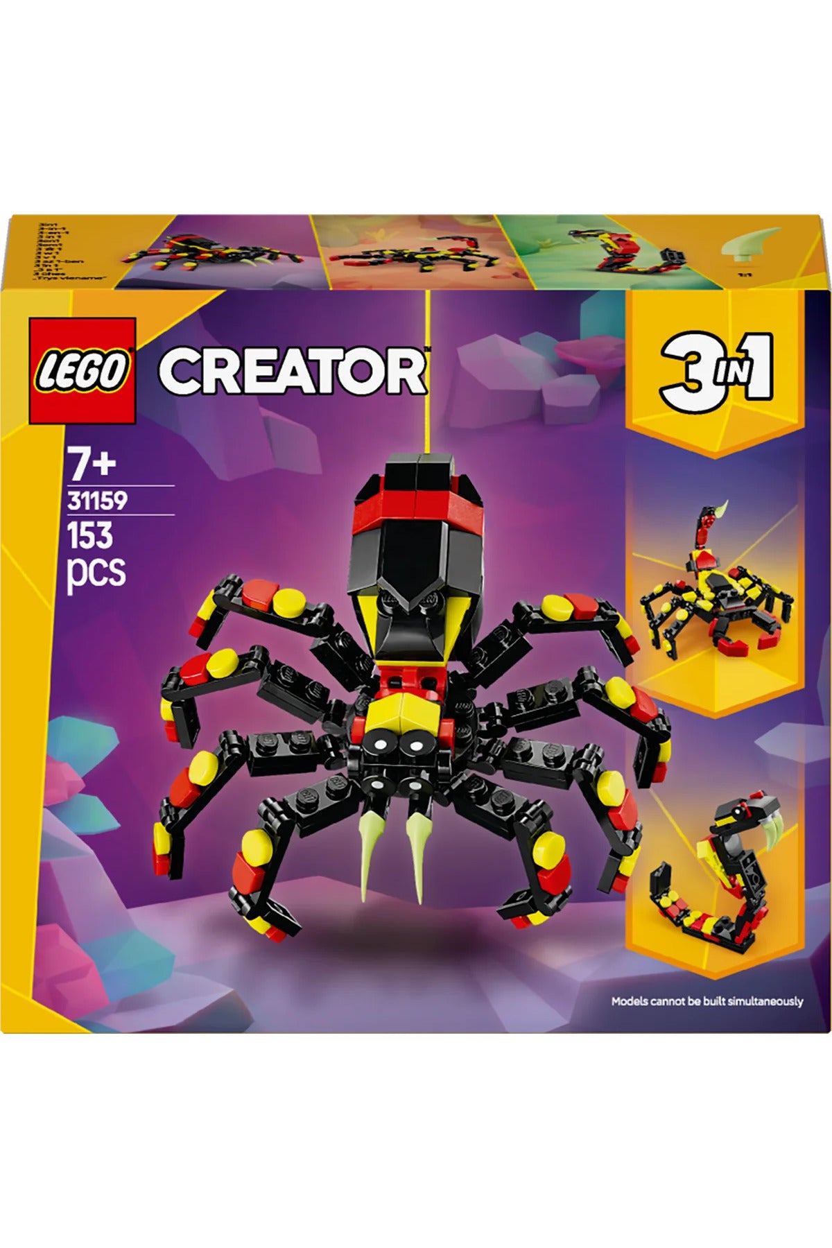 ® Creator 3’ü 1 Arada Vahşi Hayvanlar: Şaşırtıcı Örümcek 31159 - 7+ Oyuncak Yapım Seti (153P)