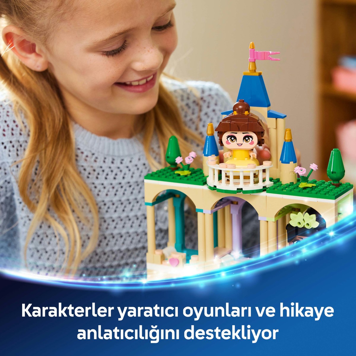 LEGO® ǀ Disney Princess Şato ile Mini Belle ve Tiana 43291 - 5 Yaş ve Üzeri Çocuklar için Yaratıcı Oyuncak Yapım Seti (358 Parça)
