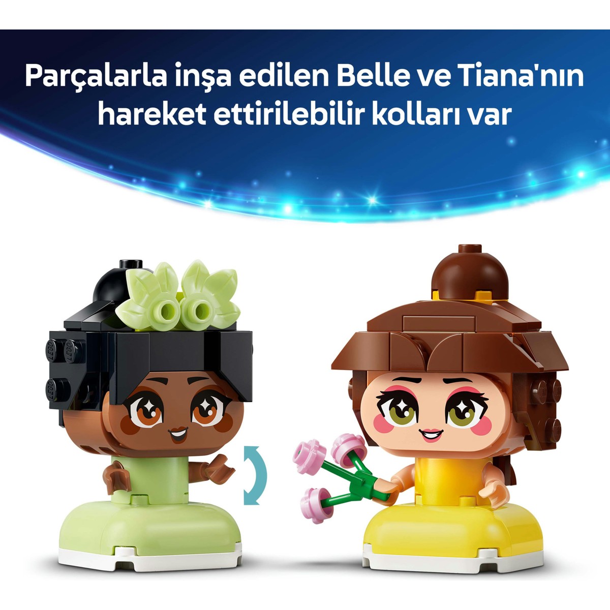 LEGO® ǀ Disney Princess Şato ile Mini Belle ve Tiana 43291 - 5 Yaş ve Üzeri Çocuklar için Yaratıcı Oyuncak Yapım Seti (358 Parça)