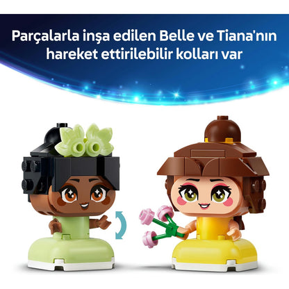 LEGO® ǀ Disney Princess Şato ile Mini Belle ve Tiana 43291 - 5 Yaş ve Üzeri Çocuklar için Yaratıcı Oyuncak Yapım Seti (358 Parça)