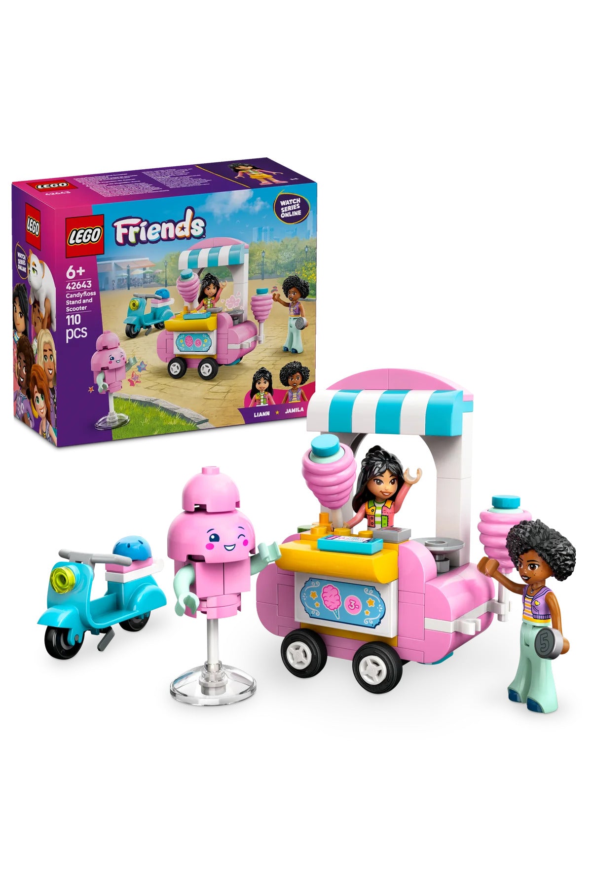 LEGO® Friends Pamuk Şeker Standı ve Scooter 42643 - 6+ Çocuklar için Yaratıcı Oyuncak Yapım Seti (110P)