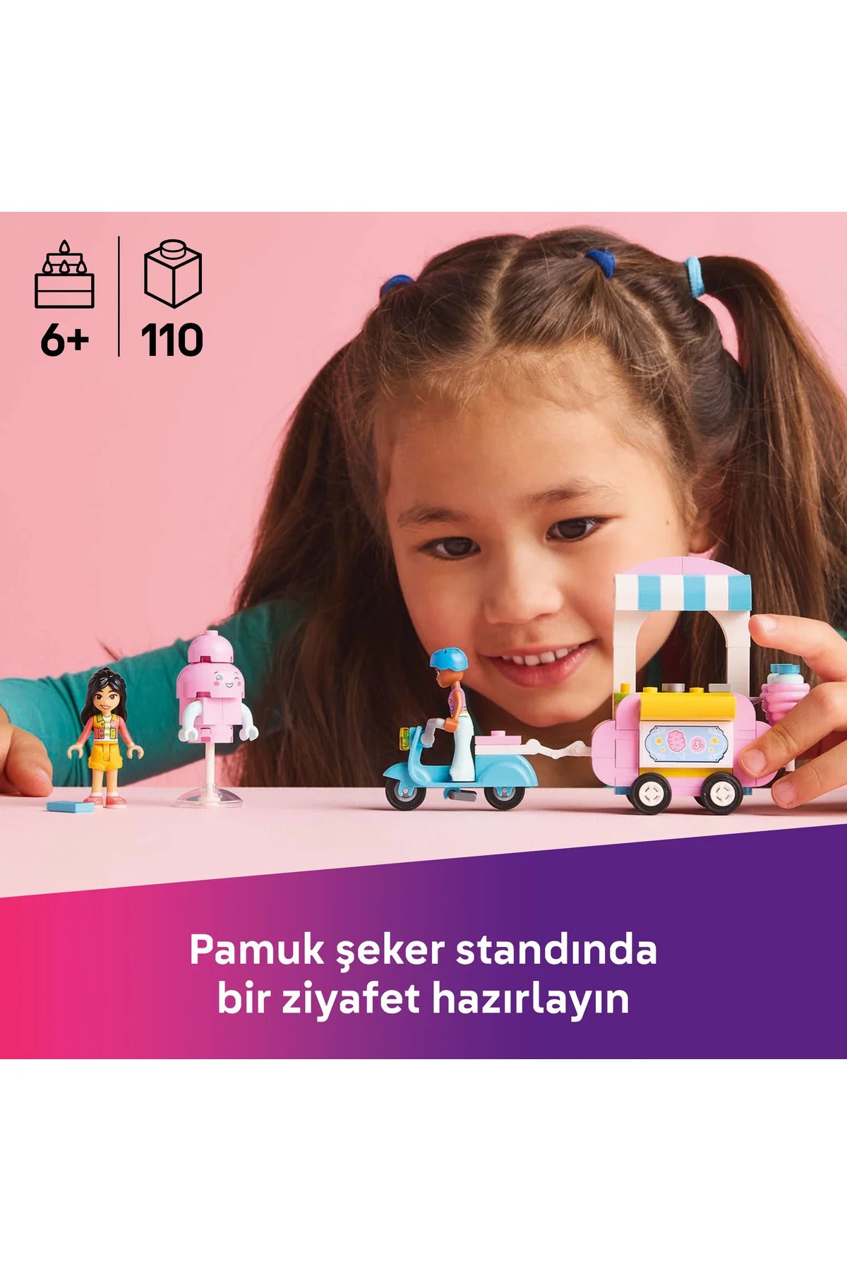 LEGO® Friends Pamuk Şeker Standı ve Scooter 42643 - 6+ Çocuklar için Yaratıcı Oyuncak Yapım Seti (110P)