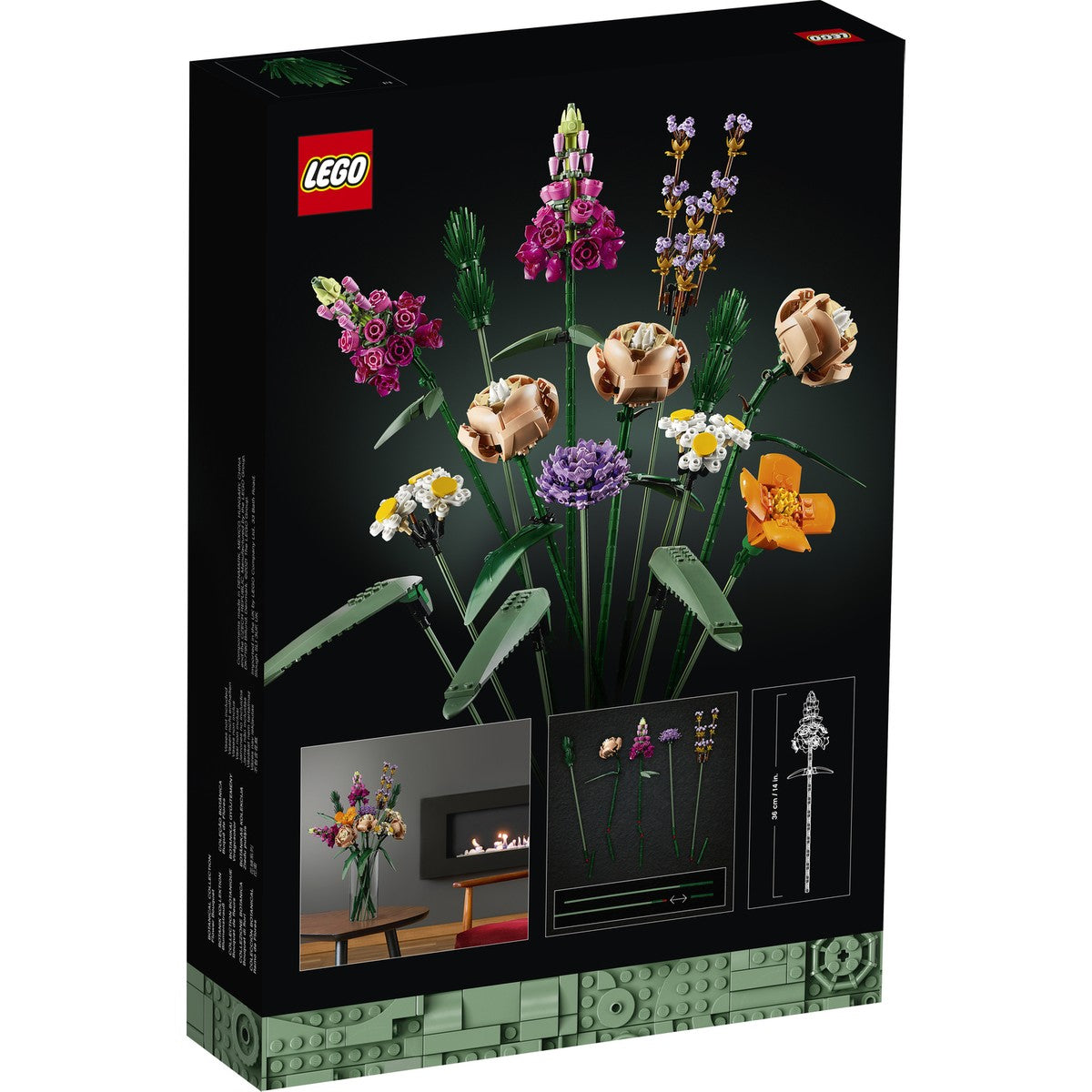 LEGO® ICONS Çiçek Buketi 10280 - Yetişkinler İçin Koleksiyonluk Dekoratif Yapım Seti (756 Parça)