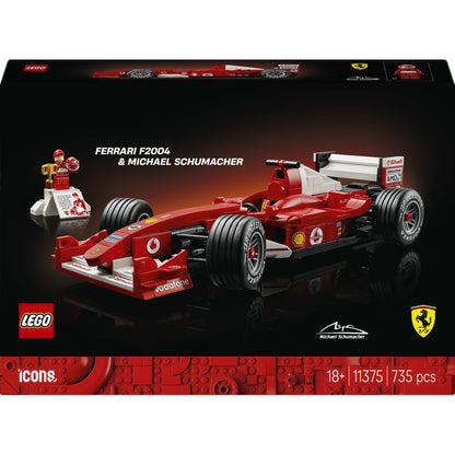 Icons Ferrari F2004 ve Michael Schumacher 11375 - Yetişkinler Için Sergileme Standı Içeren Model Yapım Seti (735 Parça)
