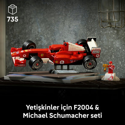 Icons Ferrari F2004 ve Michael Schumacher 11375 - Yetişkinler Için Sergileme Standı Içeren Model Yapım Seti (735 Parça)