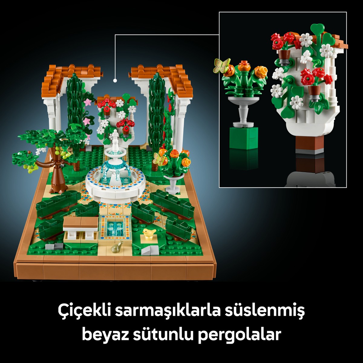 LEGO® Icons Fıskiyeli Bahçe 10359 - Yetişkinler için Model Yapım Seti (1302 Parça)