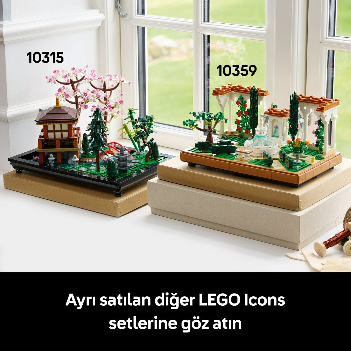 LEGO® Icons Fıskiyeli Bahçe 10359 - Yetişkinler için Model Yapım Seti (1302 Parça)