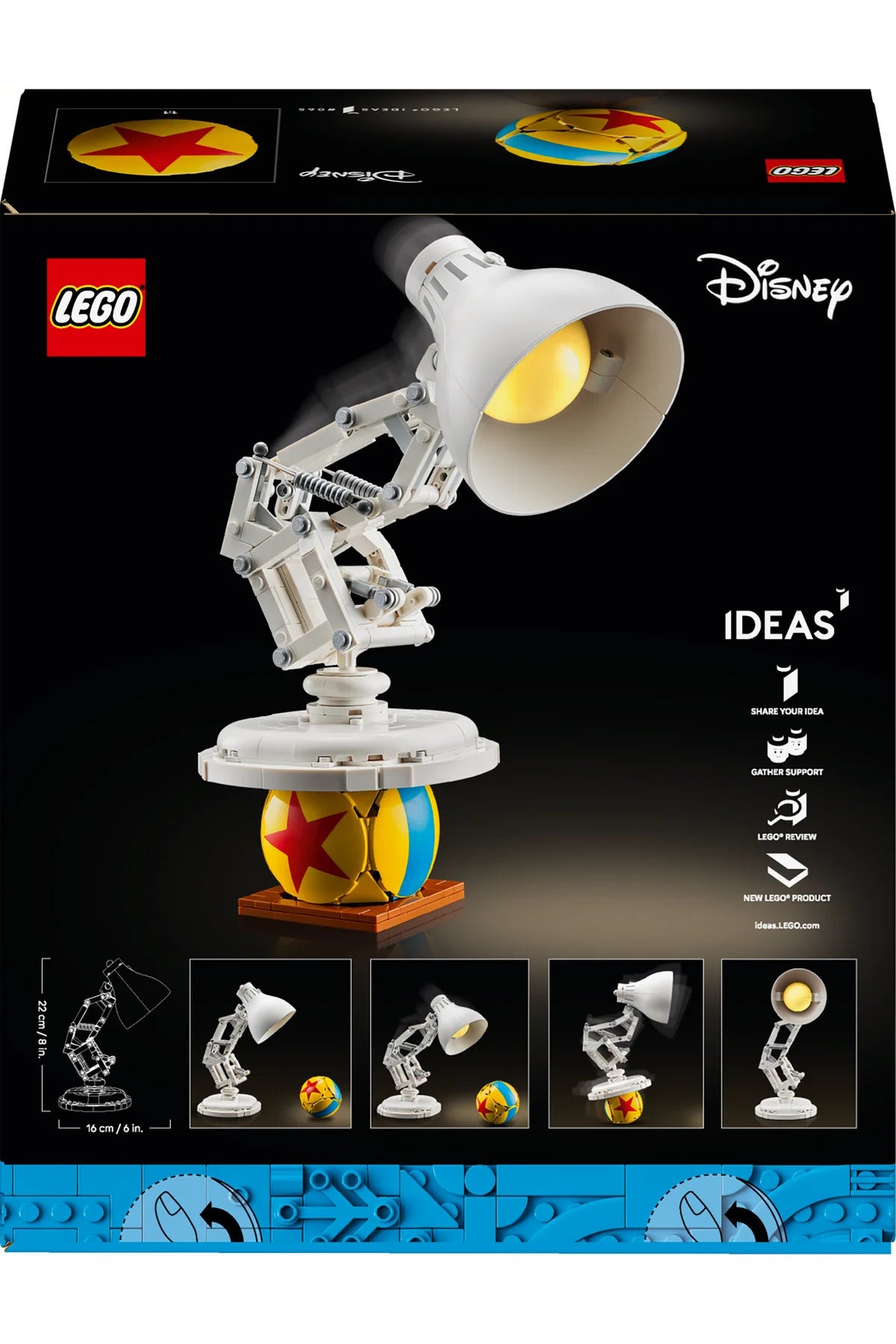 LEGO® Ideas | Disney Pixar Luxo Jr. 21357 - Yetişkinler için Koleksiyonluk Model Yapım Seti (613P)