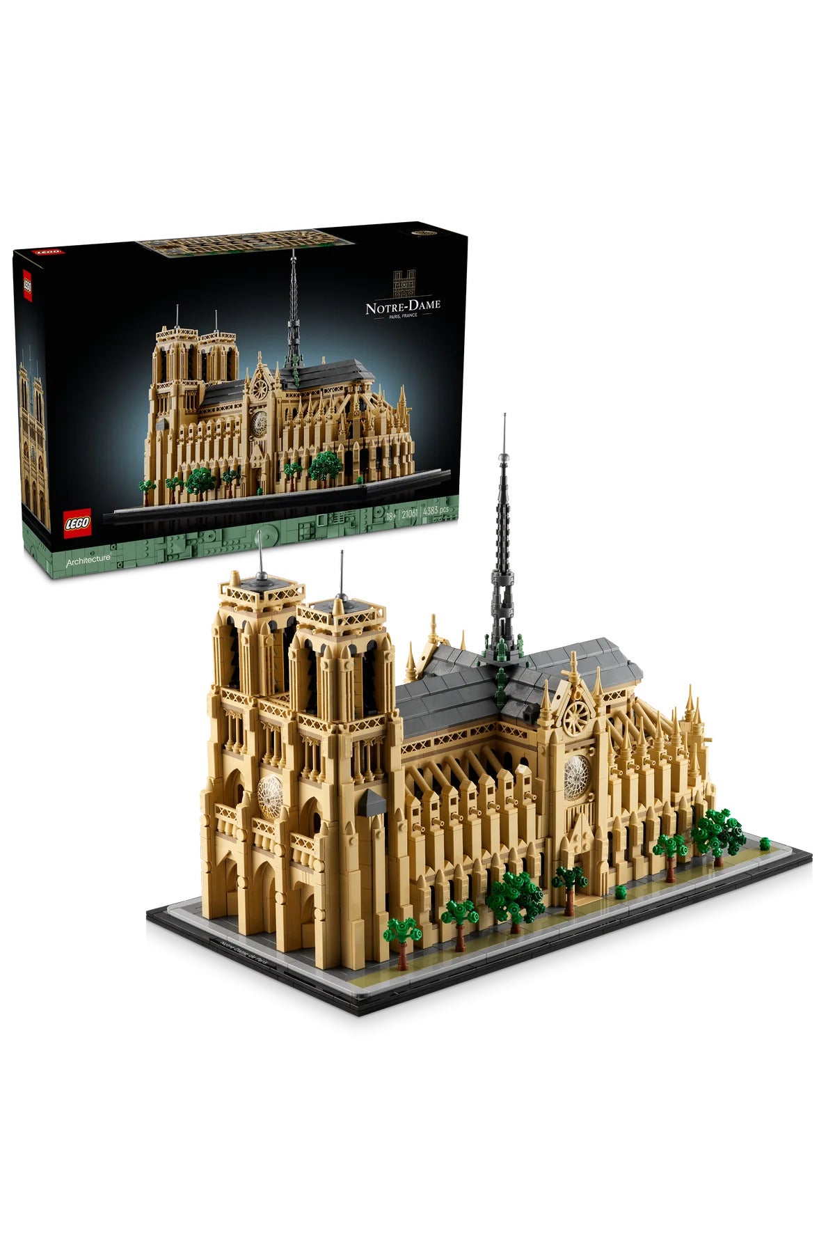 LEGO® Architecture Notre Dame Katedrali 21061 - Yetişkinler için Dekoratif ve Sergilenebilir Model Yapım Seti (4383 Parça)