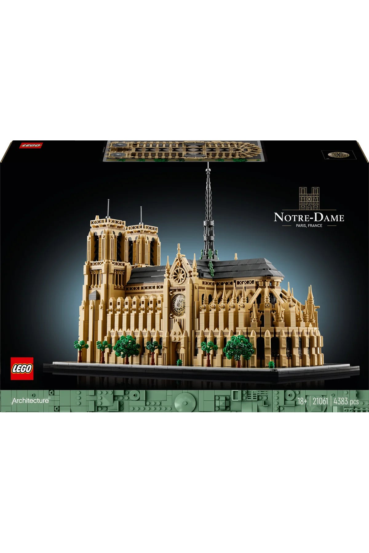 LEGO® Architecture Notre Dame Katedrali 21061 - Yetişkinler için Dekoratif ve Sergilenebilir Model Yapım Seti (4383 Parça)