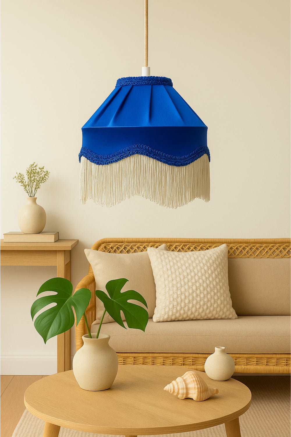 Luna Sarkıt Avize – Virella (Mavi & Krem)