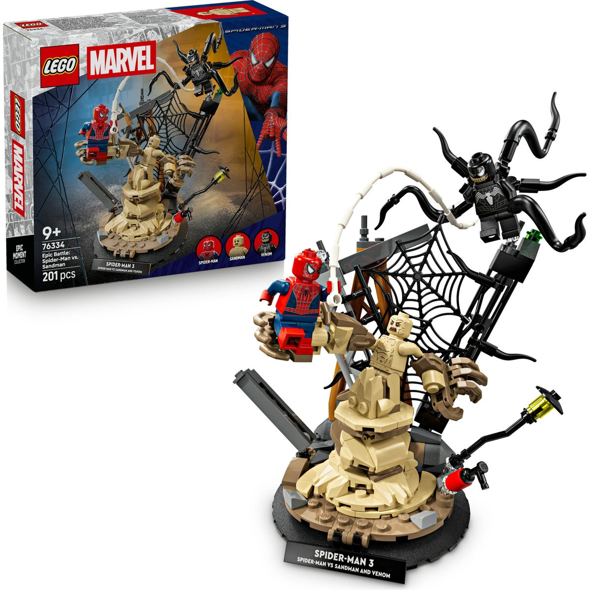 LEGO® ǀ Marvel Efsanevi Savaş: Örümcek Adam, Kum Adam’a Karşı 76334 - 9+ için Yaratıcı Oyuncak Yapım Seti (201 Parça)