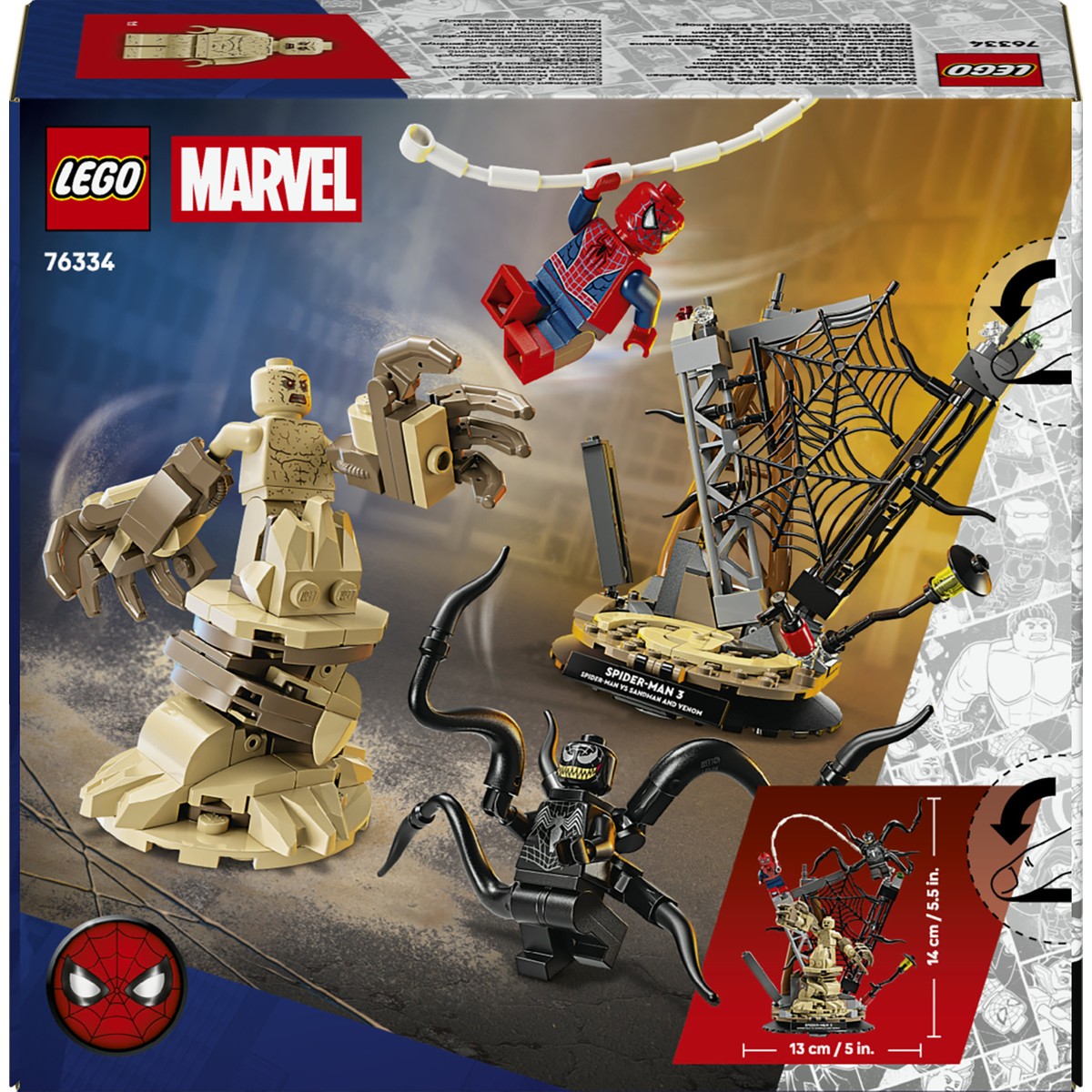 LEGO® ǀ Marvel Efsanevi Savaş: Örümcek Adam, Kum Adam’a Karşı 76334 - 9+ için Yaratıcı Oyuncak Yapım Seti (201 Parça)