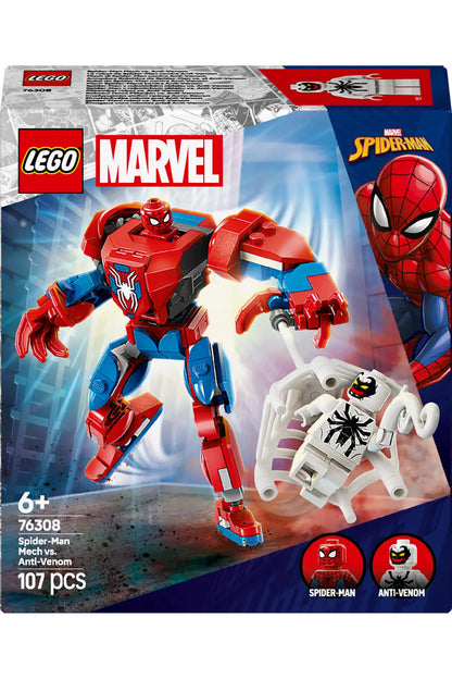 LEGO ® Marvel Örümcek Adam Robotu, Anti Venom’a Karşı 76308 - 6+ Yaratıcı Oyuncak Yapım Seti (107P)