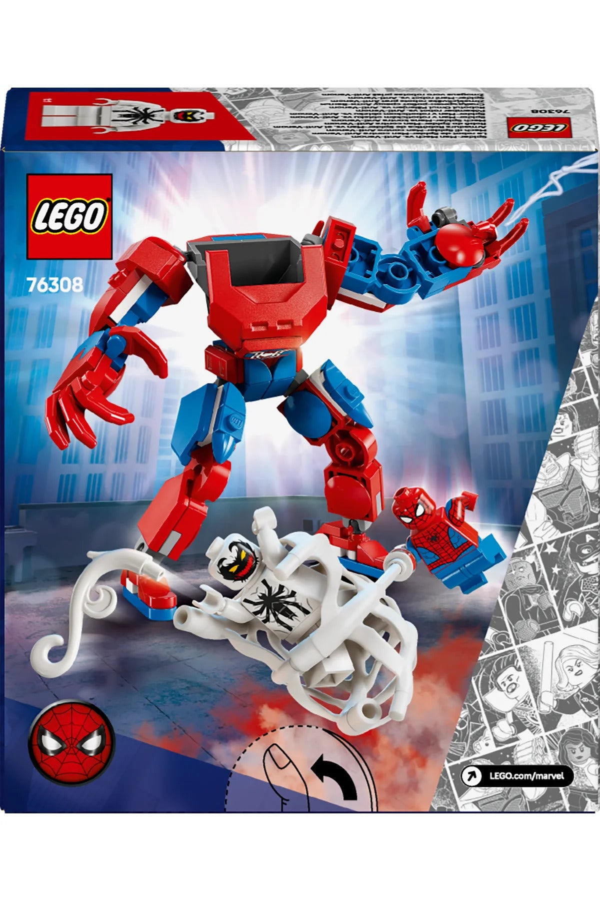 LEGO ® Marvel Örümcek Adam Robotu, Anti Venom’a Karşı 76308 - 6+ Yaratıcı Oyuncak Yapım Seti (107P)