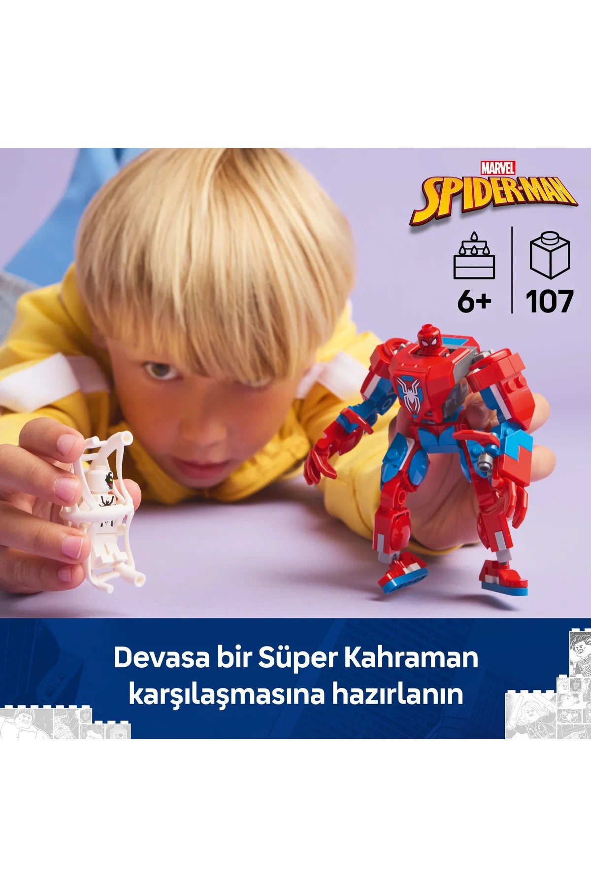LEGO ® Marvel Örümcek Adam Robotu, Anti Venom’a Karşı 76308 - 6+ Yaratıcı Oyuncak Yapım Seti (107P)