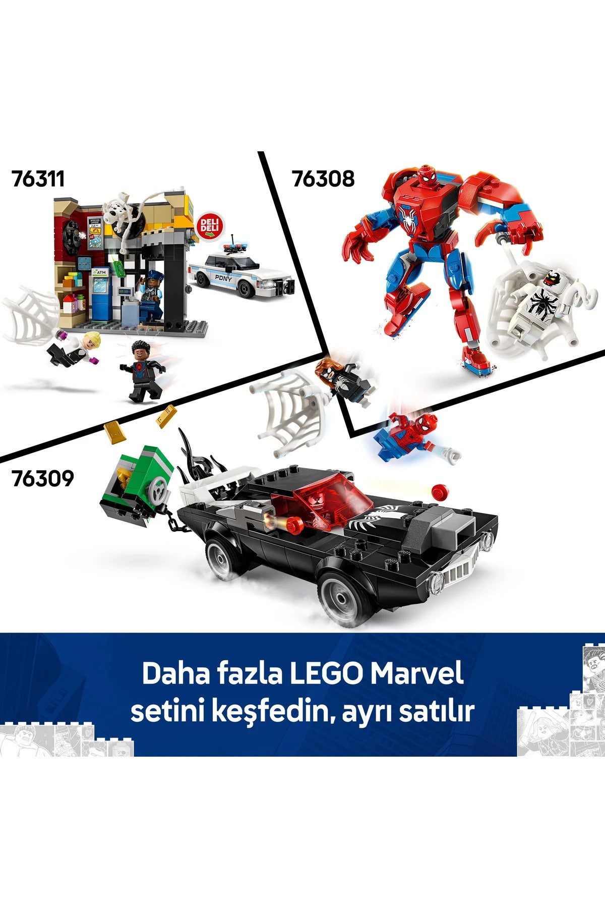 LEGO ® Marvel Örümcek Adam Robotu, Anti Venom’a Karşı 76308 - 6+ Yaratıcı Oyuncak Yapım Seti (107P)
