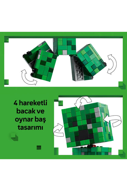 LEGO® Minecraft® Creeper™ 21276 - 10+ Çocuklar için Yaratıcı Oyuncak Yapım Seti (665P)