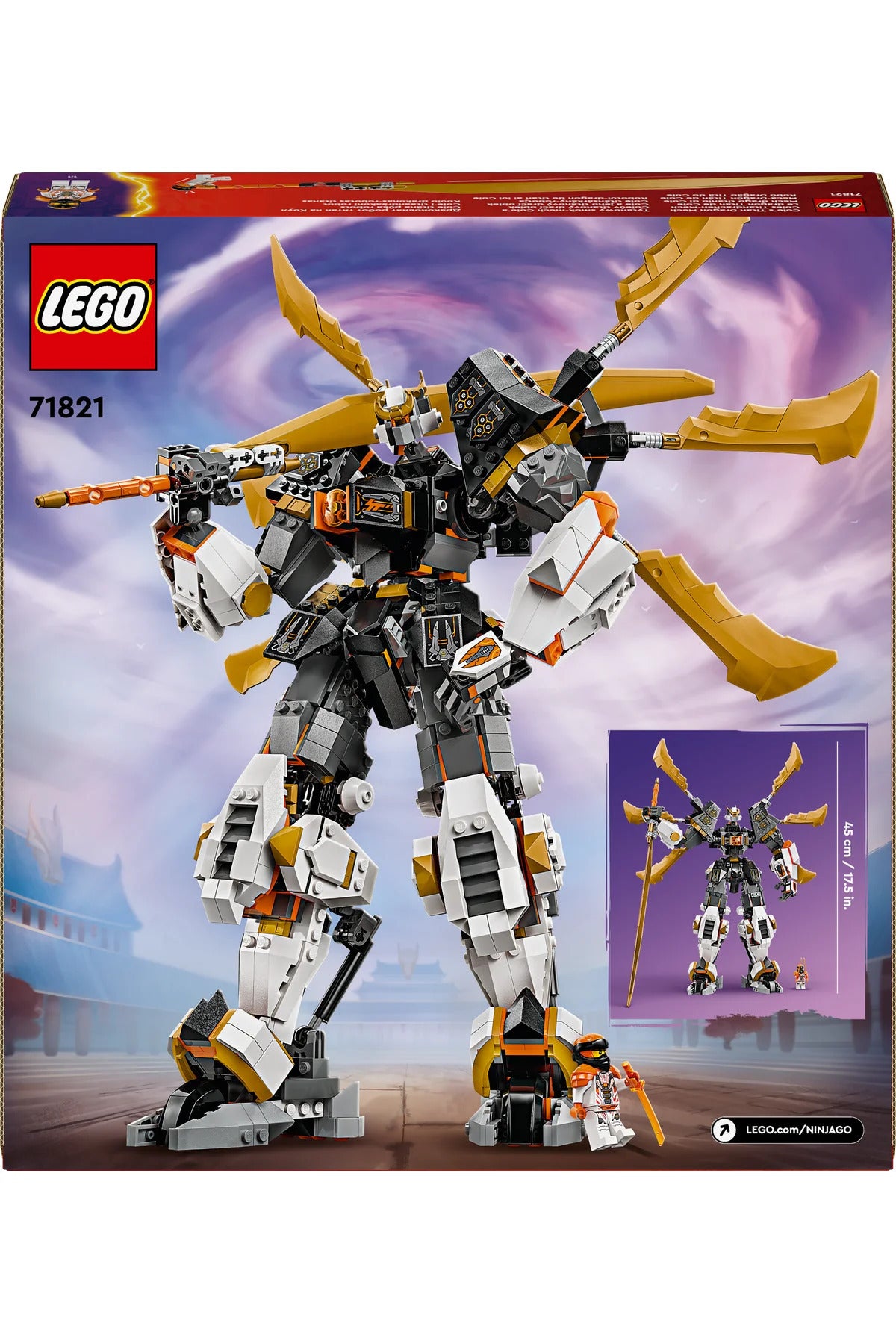 LEGO ® NINJAGO® Cole'un Titan Ejderha Robotu 71821 - 12+ Yaratıcı Oyuncak Yapım Seti (1055Parça)
