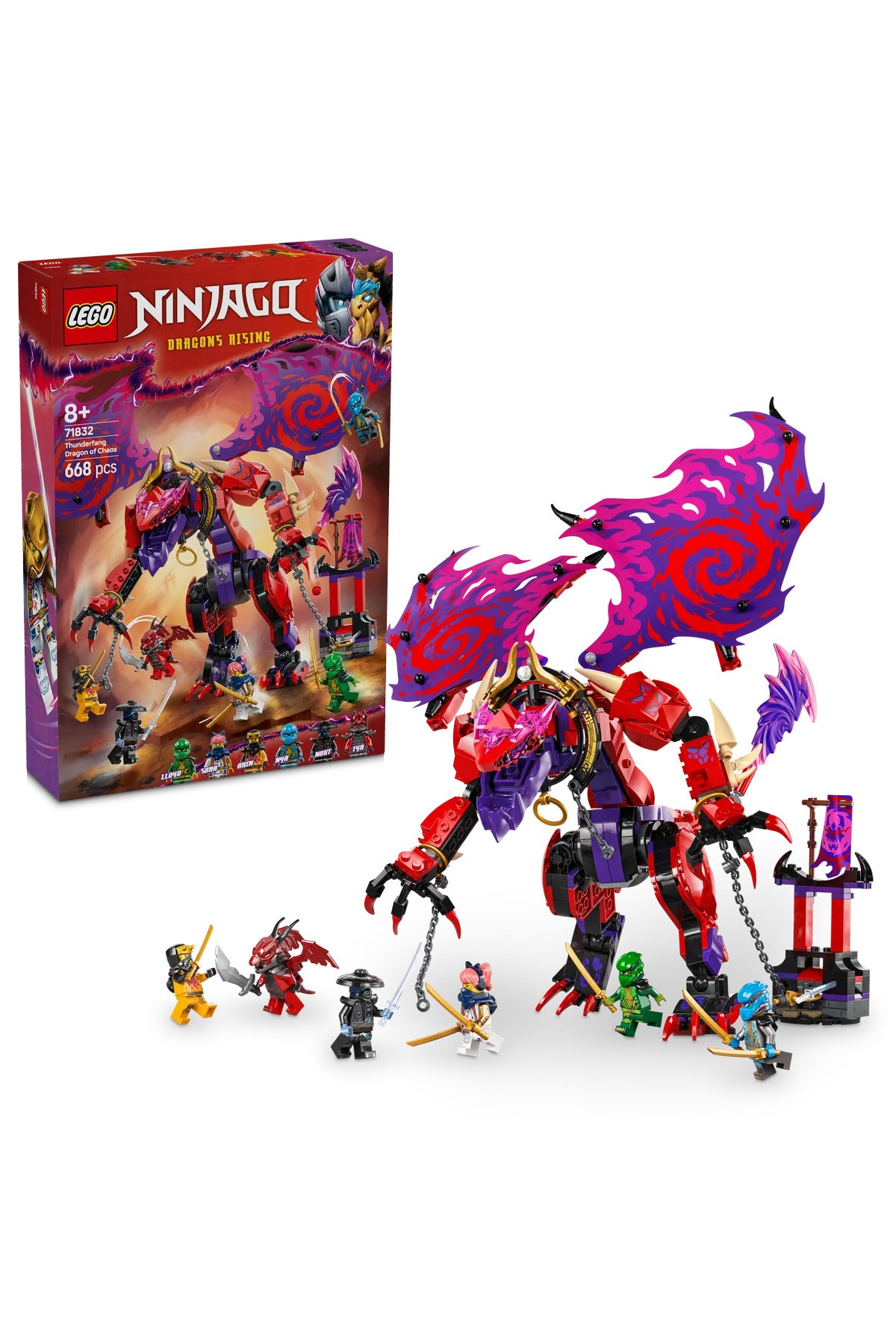 LEGO ® NINJAGO® Thunderfang Kaos Ejderhası 71832 - 8+ Çocuklar için Yaratıcı Oyuncak Yapım Seti (668P)