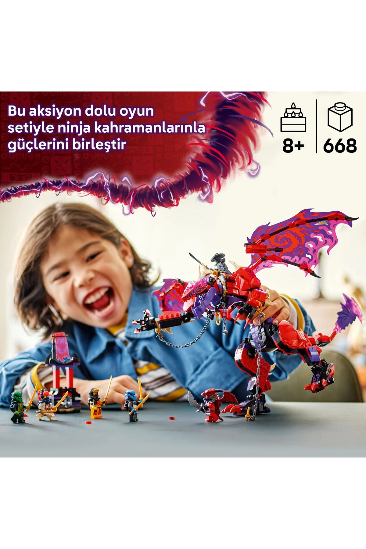 LEGO ® NINJAGO® Thunderfang Kaos Ejderhası 71832 - 8+ Çocuklar için Yaratıcı Oyuncak Yapım Seti (668P)