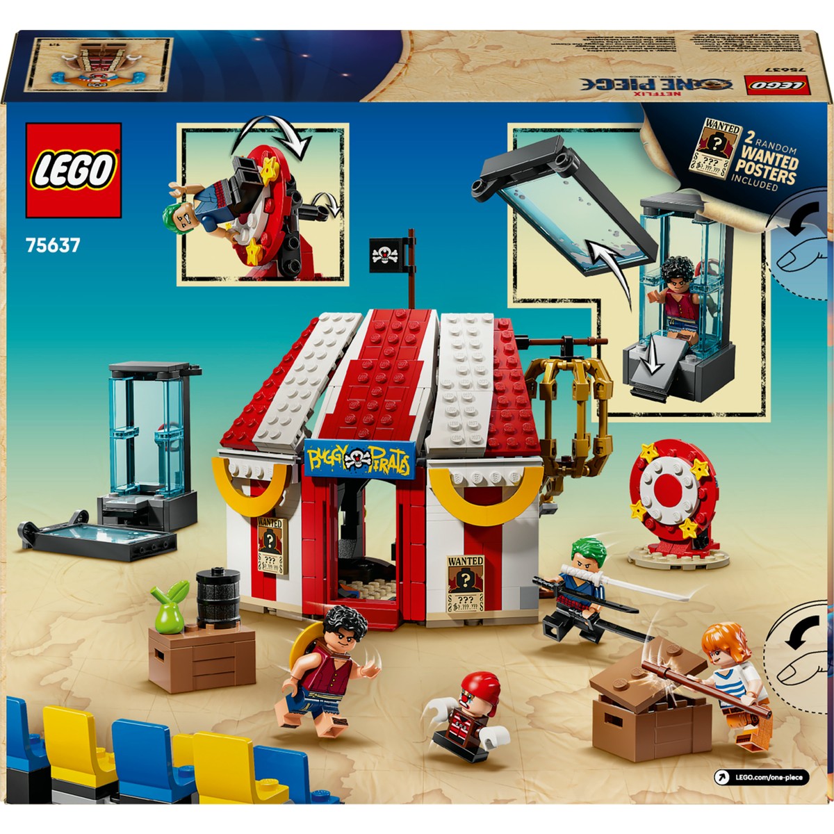 LEGO® ONE PIECE Palyaço Buggy'nin Sirk Çadırı 75637 – 8 Yaş ve Üzeri Çocuklar için Oyuncak Yapım Seti(573 Parça)