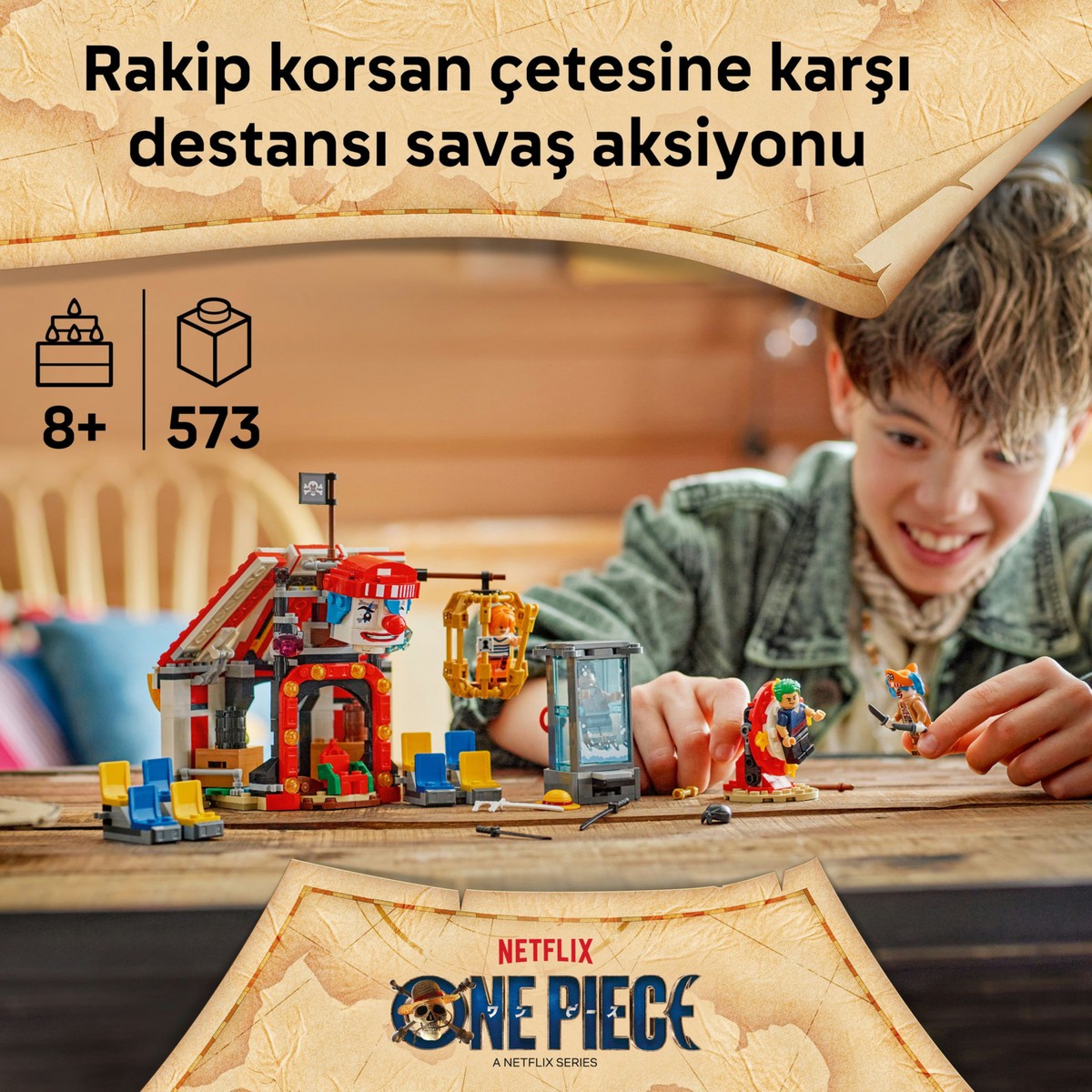 LEGO® ONE PIECE Palyaço Buggy'nin Sirk Çadırı 75637 – 8 Yaş ve Üzeri Çocuklar için Oyuncak Yapım Seti(573 Parça)