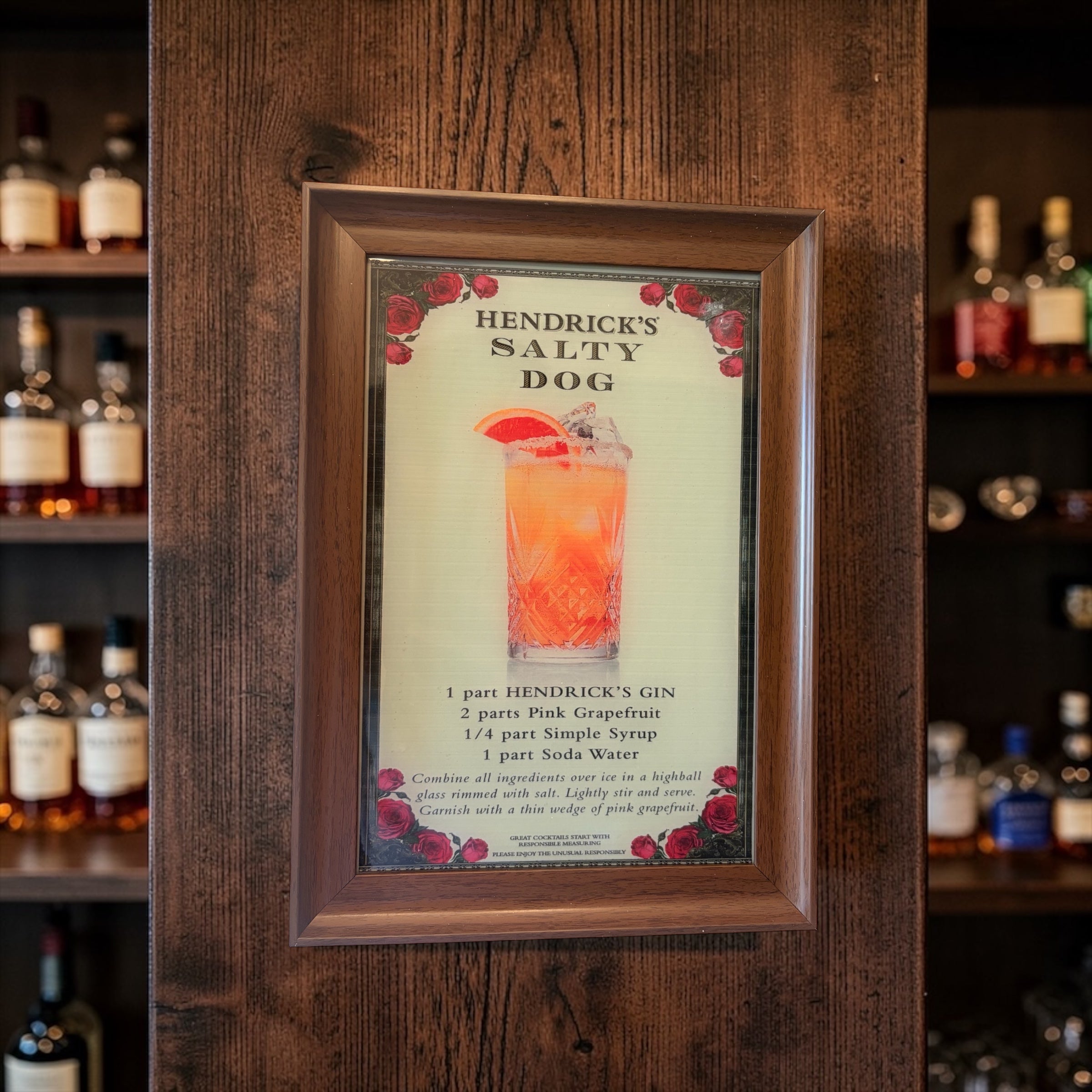 Premium Epoksi Kokteyl Tablolar – Çerçeveli, UV Baskı Duvar Dekoru Koleksiyonu Hendrick's Salty Dog