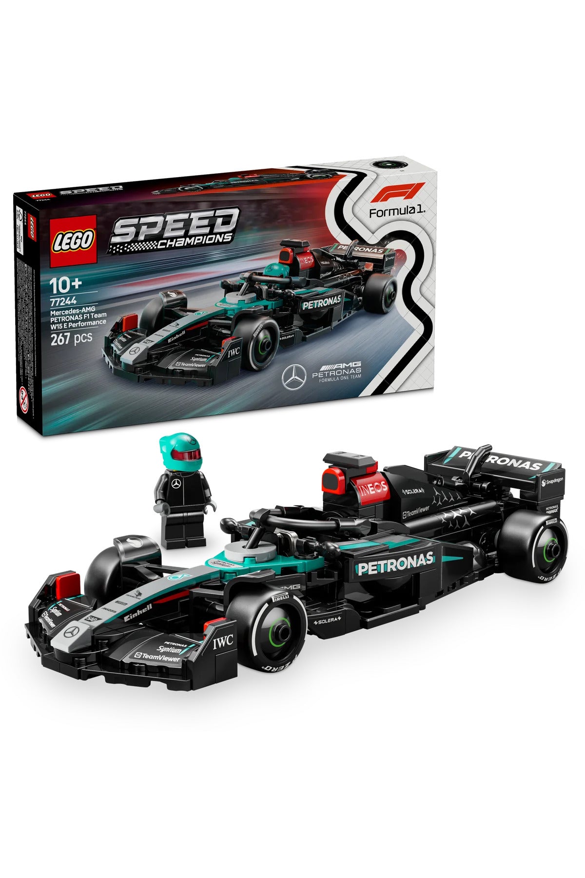 LEGO® Speed Champions Mercedes-AMG F1® W15 Yarış Arabası 77244 - 10+ Oyuncak Yapım Seti (267Pr)