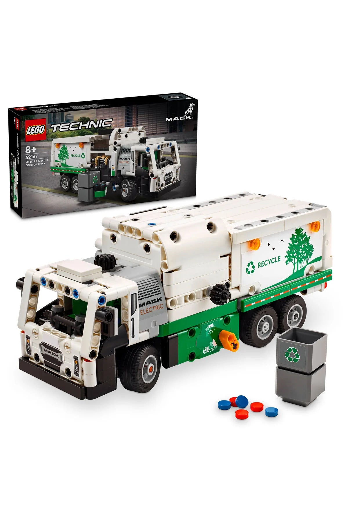 LEGO® Technic Mack® LR Electric Çöp Kamyonu 42167 - 8+ Çocuklar için Oyuncak Model Yapım Seti (503P)