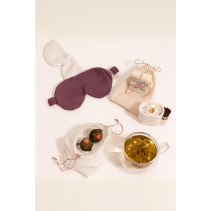 Touch Keten Tohumlu Lavantalı Göz Maskesi, Doğal Mum, Blossom Tea & Meditasyon Seti