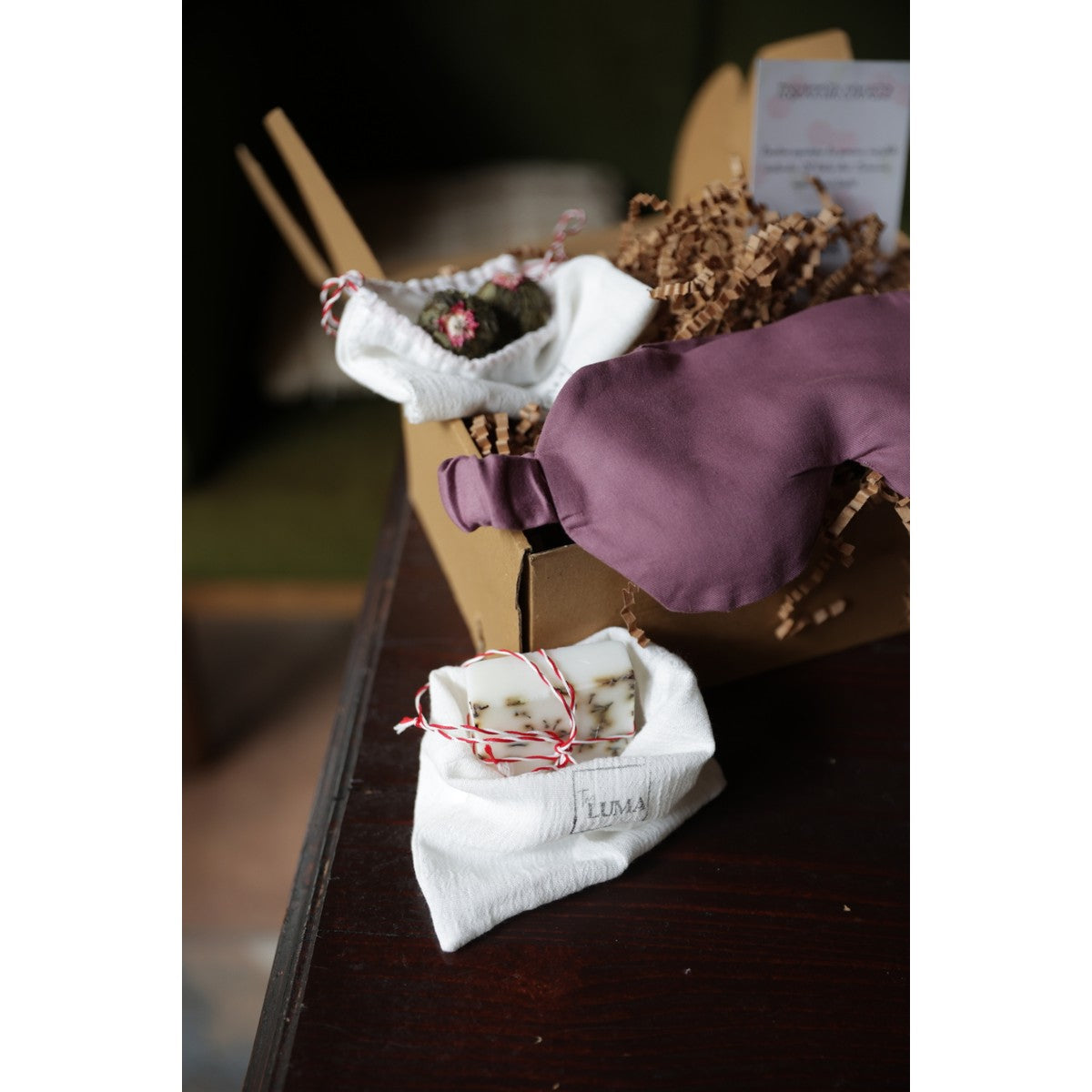 Touch Keten Tohumlu Lavantalı Göz Maskesi, Doğal Mum, Blossom Tea & Meditasyon Seti