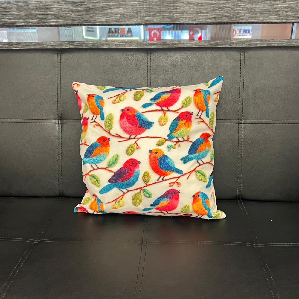 Renkli Kuşlar Yastık Kollleksiyonu